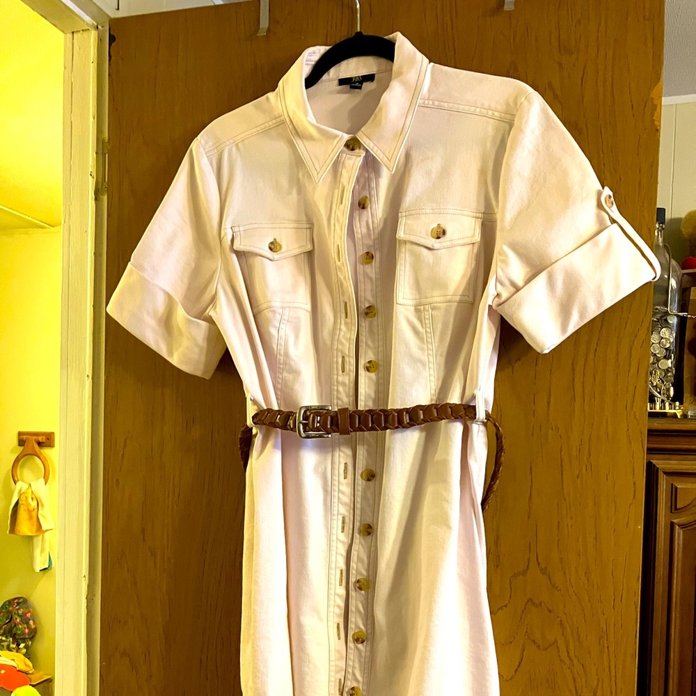 Vintage J.B.S. Size 16 Belted Shirt Dress